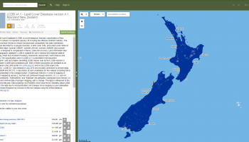 Screenshot of the Land Cover Database homepage.