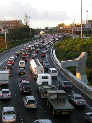 Photo of traffic on the Auckland motorway